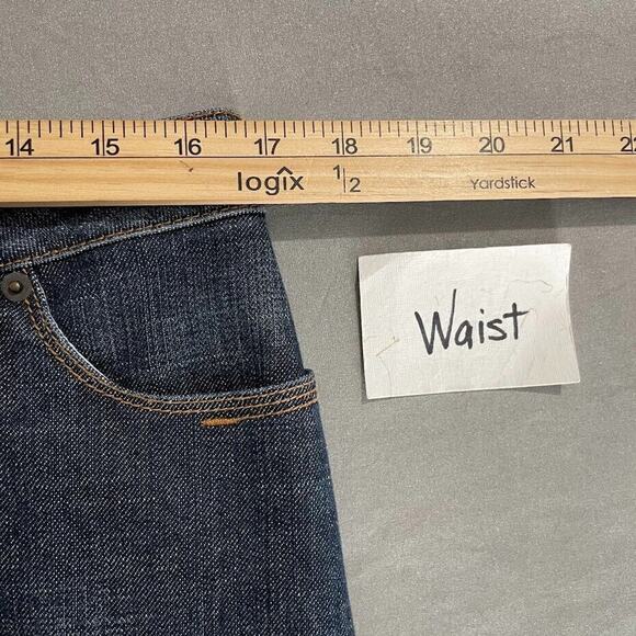 Apt 9 Womens Size 12 Blue Jean Straight Stretch Button Up Denim Skirt Western - Picture 7 of 9